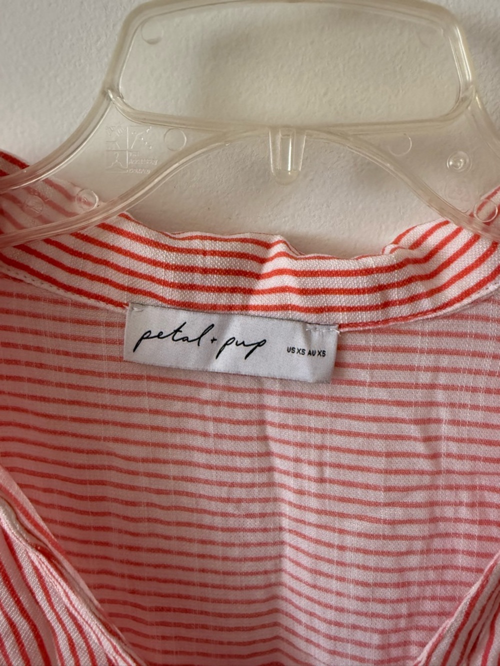 Petal & Pup Coral and White Striped Oversized Shirt - Picture 4 of 7